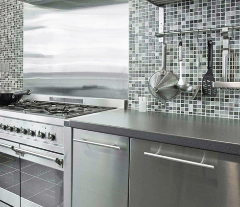 Amhao Peel and Stick Wallpaper Stainless Steel Sticker Paper Self Adhesive Vinyl Film for Backsplash Table Countertop 15.7inch by 78.7inch...