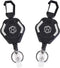 2-Pack Retractable Keychain - Heavy Duty Badge Holder, Retractable ID Badge Reel, Carabiner Badge Clip, Tactical Key Chain with 32" Steel Retracta...