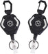 2-Pack Retractable Keychain - Heavy Duty Badge Holder, Retractable ID Badge Reel, Carabiner Badge Clip, Tactical Key Chain with 32" Steel Retracta...