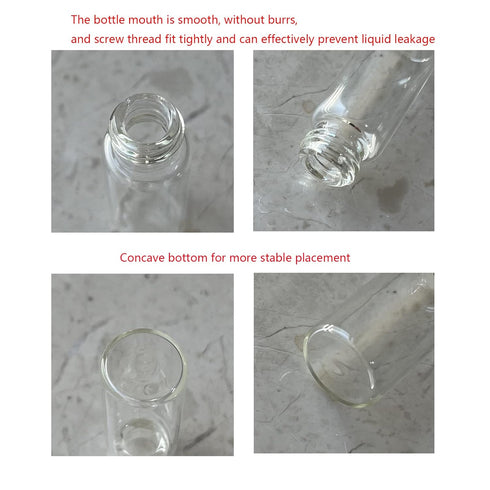 4ml Clear Glass Vials with Screw Caps and Plastic Stoppers, 1 Dram Small Liquid Sample Vial, Leak-Proof Vial, 50PCS...