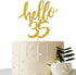 Hello 35 Cake Topper – 35th Birthday / 35th Anniversary Party Cake Decoration, 35th Birthday / 35th Anniversary Party Decorations Supplies (Gold, ...