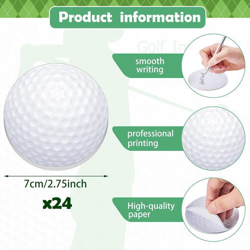 24 Pcs Golf Sticky Notes Personalize Golf Ball Sticky Note Pad Golf Ball Decoration Favors Golf Themed Gifts for School Office Coworkers Students ...