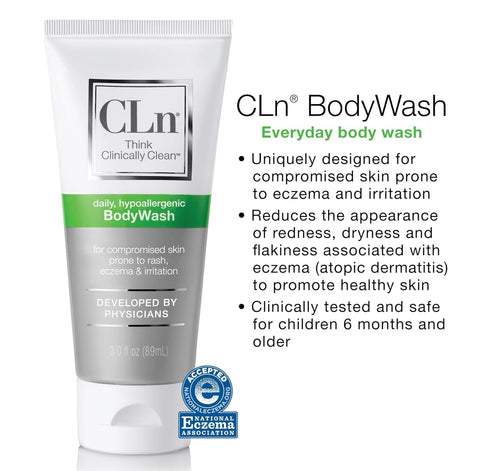 CLn® BodyWash –Non-Drying Body Wash Preserved with Sodium Hypochlorite, For Compromised Skin Prone to Eczema, Dermatitis, Rash & Hidradenitis Supp...