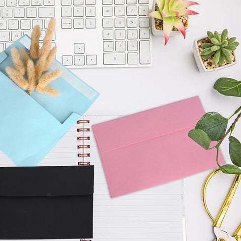 50 Pack Black Envelopes,A7 Invitation Envelopes,Wedding, Baby Shower,Brown Black Envelopes for Personalize Gift Cards, Birthday Party,5x7 Envelope...