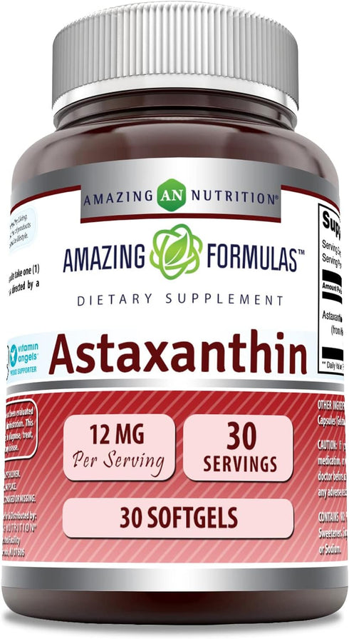 Amazing Formulas Astaxanthin 12mg Softgels Supplement | Non-GMO | Gluten Free (30)...