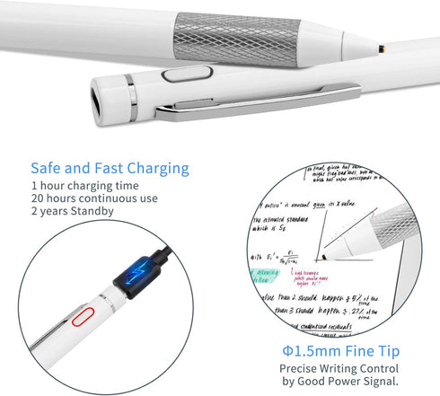 Pencil Stylus for iPhone 14/13/12/X Pro Max Pen,Minilabo Touch Screens Active Stylus Digital Pen with 1.5mm Ultra Fine Tip Stylist Pen for iPhone ...