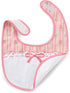Littleforbig Cotton Waterproof Babydoll Printed Floral Adult Bib with Adjustable Velcro Closure 2-Pack Pink and Blue...