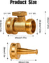 4 Pack High Pressure Brass Hose Nozzle with Hose Shutoff Valve, Garden Water Hose Sprayer Jet Nozzle Power Hose Spray Connectors and Fittings 3/4 ...