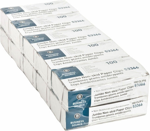 Business Source 53366 Paper Clips, Jumbo, Nonskid, 1000/PK, Silver...