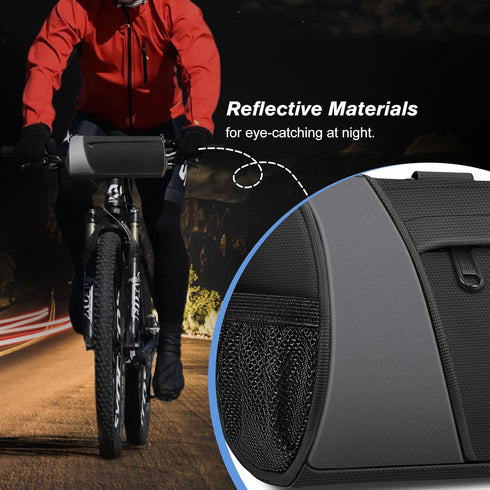 FINPAC Bike Handlebar Bag, Bicycle Front Frame Storage Pouch for Cycling, Detachable Shoulder Strap Commuter Bag for Mountain Road Bike Bicycle Sc...