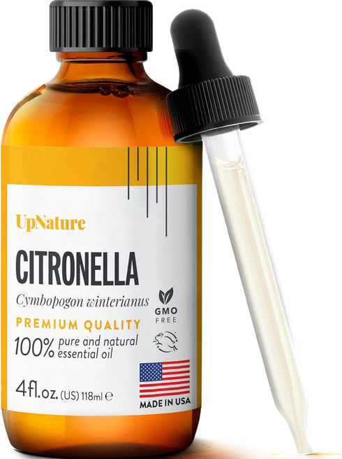 UpNature Citronella Essential Oil 4oz – 100% Pure Citronella Oil for Natural Mosquito Repellent Spray & Soap...