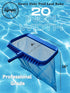 Heavy Duty Pool Leaf Rake with Fishtail 20" Wide - Professional Pool Rake with Deep Fine Nylon Mesh Skimmer Net Bag for Easy Debris Removal...