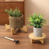 3 Sets Bamboo Wood Plant Stand, Mid Century Modern Succulent Plant Flowerpot Holder, Modern Indoor Outdoor Decorative Flower Pot Rack Sturdy and S...