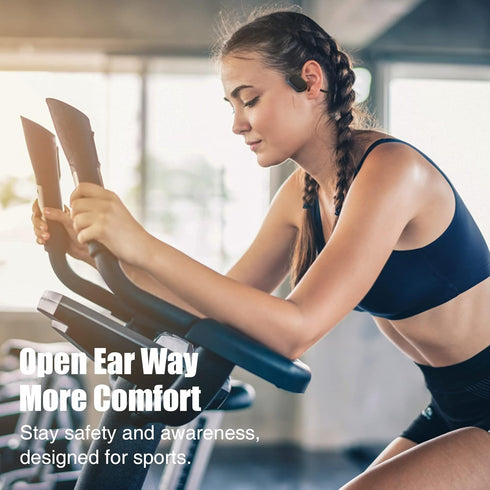Open Ear Sport Headphones Wireless, Air Conduction Headphones Bluethooth 5.3 IPX6 Waterproof Headset with Mic, Lightweight Headphone for Running, ...