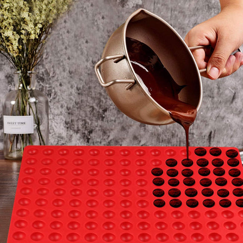 Palksky 140-Cavity Small Round Silicone Mold/Semicircle Chocolate Drops Mold/Dog Treats Pan/Semi Sphere Gummy Candy Molds for Ganache Jelly Carame...