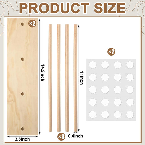 Threehoney Wooden Ribbon Rack Storage Ribbon Organizer Spool Holder Washi Tape Organizer Wire Spool Stand Holder for Sewing Craft Mesh Wreath Croc...