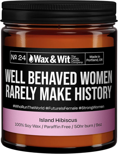 Wax & Wit Funny Soy Candle Gift for Women - Humorous, Aromatherapy Soy Wax Candle, Ideal for Housewarming, Coworker, Birthday – Island Hibiscus - ...