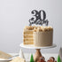 30 Something Cake Topper Double Sided Black Glitter Hello Thirty Sign 30th Birthday Party Decorations...