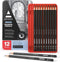 Arteza Professional Drawing Sketch Pencils Set of 12, Medium (6B - 4H), Art Supplies for Drawing Art, Sketching, Shading, Artist Pencils for Begin...