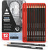 Arteza Professional Drawing Sketch Pencils Set of 12, Medium (6B - 4H), Art Supplies for Drawing Art, Sketching, Shading, Artist Pencils for Begin...
