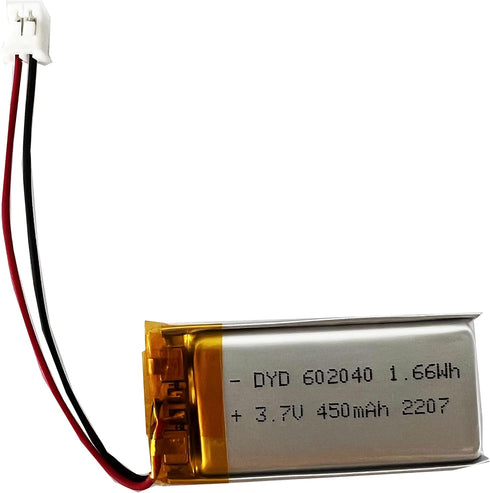 602040 LI-PO Battery 3.7v 450mAh with JST Connector for Household Appliances...