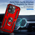 iPhone 14 Pro Max Case with Kickstand, Red-B, Dual Layer TPU/PC Protection, 360°Rotating Ring Stand, Waterproof, Compatible with Car Magnetic Moun...