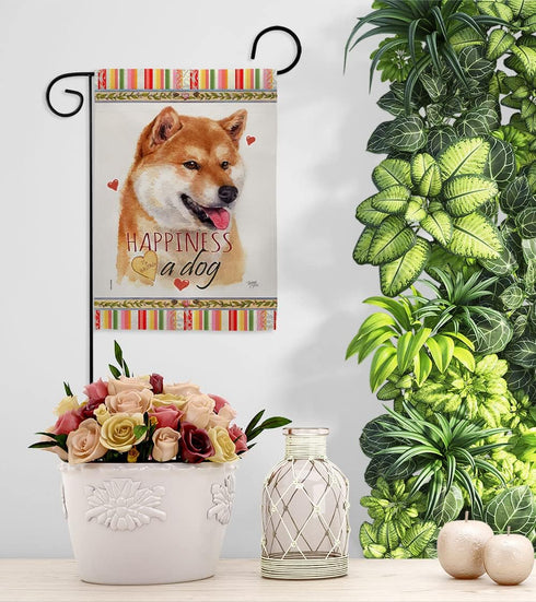 Breeze Decor Sesame Shiba Inu Happiness Garden Flag Dog Puppy Spoiled Paw Canine Fur Pet Nature Farm Animal Creature House Decoration Banner Small...