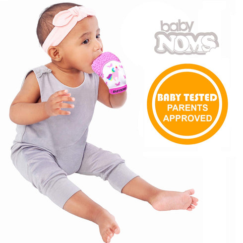 ® Teething Mitten | Pink Unicorn Teething Paw...