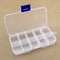 10 Girds Rectangle Clear Plastic Storage Box, Jewelry and Crafts Organizer Container with Adjustable Dividers?2 Pack?...