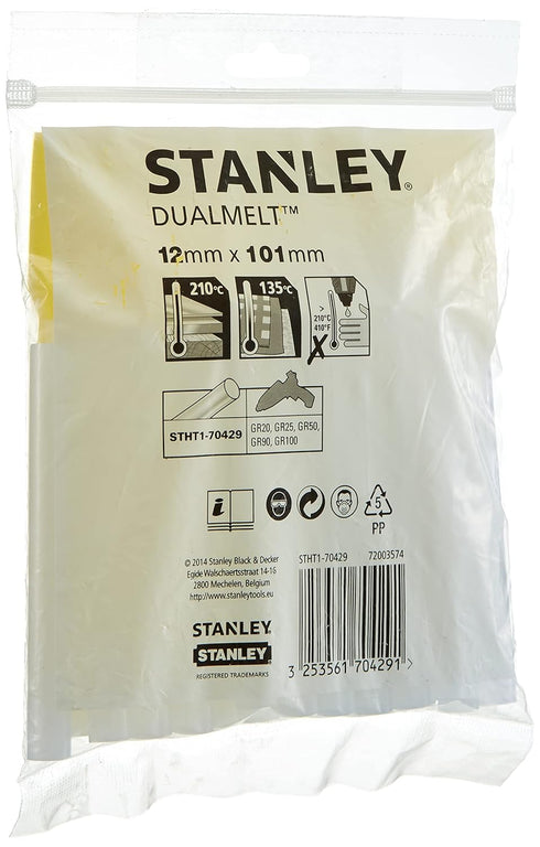 Stanley STHT1-70429 12 x 101mm Hot Melt Glue Stick - Clear (24 Pieces)...