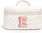 Travel Makeup Bags for Women - Initial White Large Makeup Bag Makeup Pouch Makeup Bag Travel Must Haves Cute Makeup Bag Best Friend Birthday Bride...
