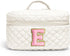 Travel Makeup Bags for Women - Initial White Large Makeup Bag Makeup Pouch Makeup Bag Travel Must Haves Cute Makeup Bag Best Friend Birthday Bride...