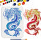 Dragon Stencil 11.7×8.3inch Large Water Dragon Stencils for Painting with Paint brush Reusable Chinese Dragon Drawing Template for DIY Craft Furni...