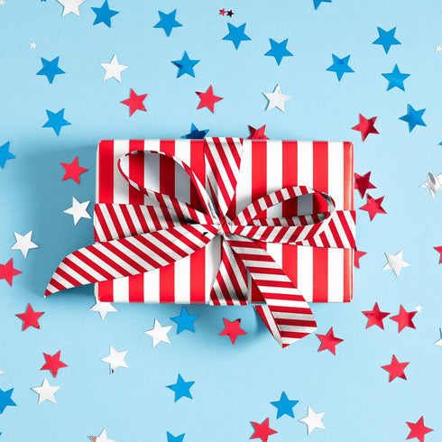 Whaline 6Pcs Patriotic Cotton Fabric Bundles 18 x 22 Inch Star Stripe Fat Quarters 4th of July Quilting Patchwork Squares Sewing Fabrics for Indep...