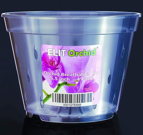 Orchid Pots with Holes Indoor Clear Plastic Plant Pot Set (5.5" - 4 Pack)...