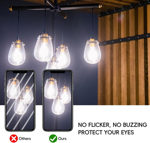 Edison LED Light Bulbs 8Watt Dimmable Light Bulbs 5000K Daylight White, E26 LED Bulb 60watt Equivalent, LED Vintage Bulbs 800lm CRI 90 Clear Glass...
