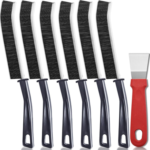Hard Bristle Crevice Cleaning Brush - 6+1Pcs Multifunctional Gap Cleaning Brush to Clean Narrow Spaces, Corner Cleaning Brush for Bathroom Kitchen...