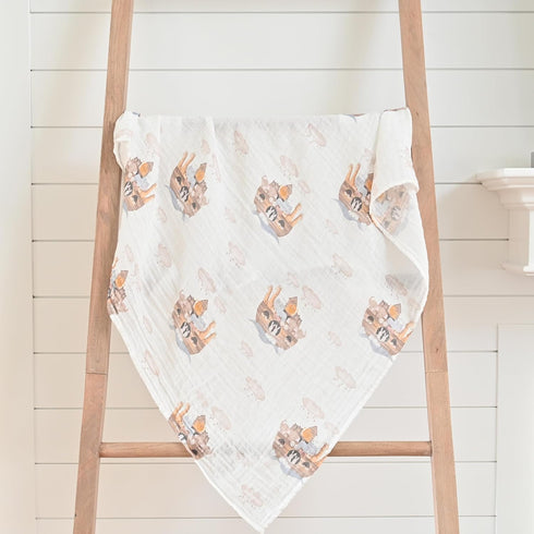 Muslin Swaddle Blanket | 100% Muslin Cotton | Gender Neutral Newborn and Baby Nursery Essentials for Girls and Boys, Registry | Noah's Ark Print...