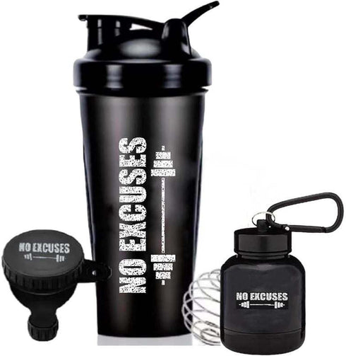 Protein Shaker Bottle, Shaker Bottles For Protein Mixes; Pre Workout With Protein Powder Container To Go, Protein Powder Travel Container & Gym Ke...