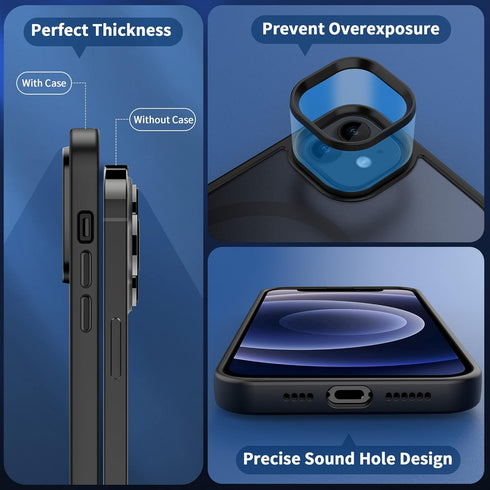 CACOE Magnetic Case for iPhone 12 & iPhone 12 Pro 2020 6.1 inch-Compatible with MagSafe & Magnetic Car Phone Mount,Anti-Fingerprint TPU Thin Phone...