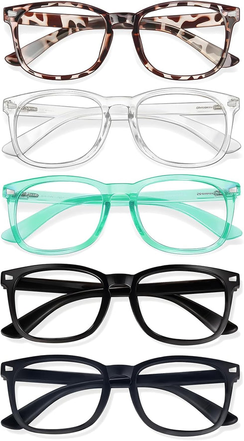 CHEERS DEVICES Reading Glasses for Women Men, Eyeglasses, Blue Light Readers for Men Women, Computer Eye Glasses, Cheaters - 5 Pair (1.0x)...