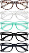 CHEERS DEVICES Reading Glasses for Women Men, Eyeglasses, Blue Light Readers for Men Women, Computer Eye Glasses, Cheaters - 5 Pair (2.0x)...