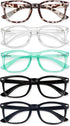 CHEERS DEVICES Reading Glasses for Women Men, Eyeglasses, Blue Light Readers for Men Women, Computer Eye Glasses, Cheaters - 5 Pair (4.0x)...