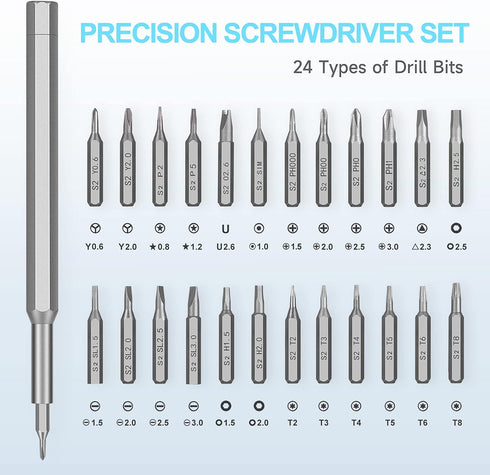 Precision Screwdriver Set, 25 in 1 Mini Magnetic Small Screwdriver Set Case for PC, Eyeglasses, Computer, Electronic, Watch Repair Kit with Philli...