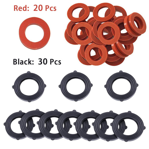 50 Pack Garden Hose Washers Fit All 3/4" Standard Water Hose Washers and Faucet Fittings, Heavy Duty Rubber Washer Seals Pressure Hose Washers...