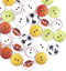 100 Pieces 3/4inch Ball Sports Painting Round Wood Buttons Football Baseball Soccer Volleyball Tennis 2 Holes Sewing Wooden Flatback Buttons for K...