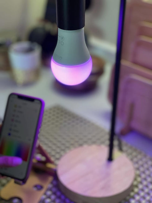 TiO2 Smart LED Light Bulb 8W 800lm E26 with 24/7 Air Purification, BLT+WiFi Smart Bulb, RGB Full Color, Compatible with Alexa & Google Assistant, ...
