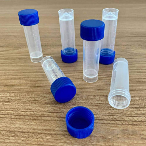 36PCS Cryo Tubes 5ml, Plastic Small vials with Screw caps Sample Tubes,PP Material ?with Silica Gel Gasket?Free from DNase, RNase, Human DNA...