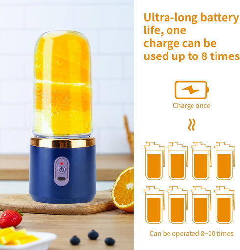 Portable Blender, 20 Oz Mini Personal Size Blender for Shakes and Smoothies with 6 Blades, Rechargable Blender, 4000mAh Electric Blender for Kitch...