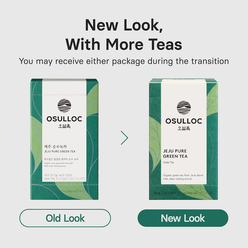 OSULLOC Pure Green Tea (Mild, Clean tasting Aroma), USDA Organic, Premium Blended Tea from Jeju, Tea Bag Series 20 count...